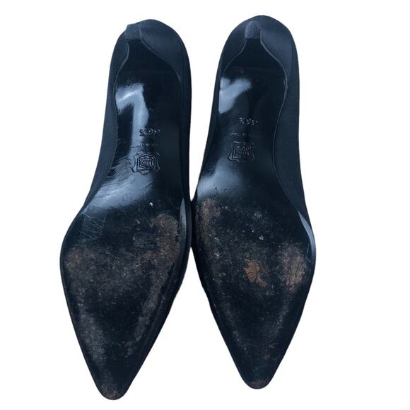 Fendi vintage black suede heels 36.5 (US 6.5 ) - Picture 3 of 11